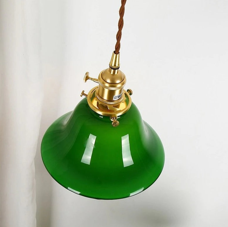 Vintage Style Green Glass Pendant Light