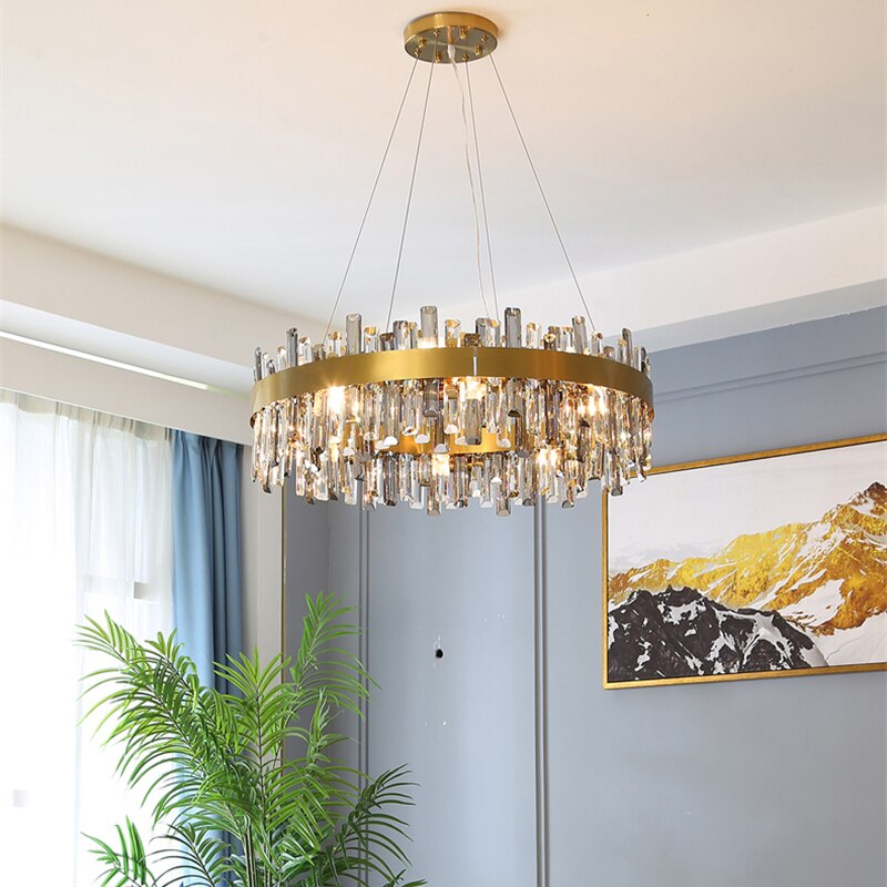 Crystal Luxury Stainless Halo Chandelier