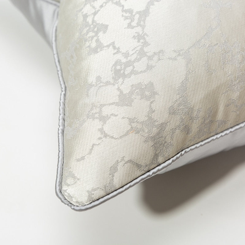 Classical Grey-White Embroidered Cushion Cover