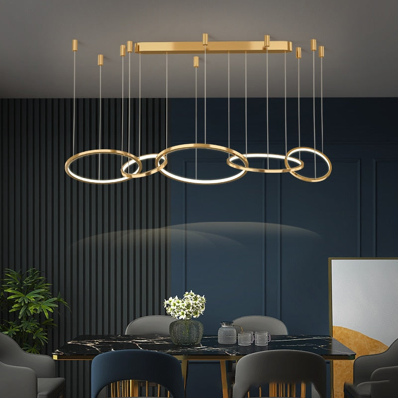 Modern Design Golden Rings Chandelier
