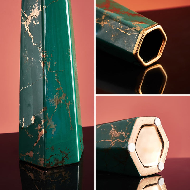 Emerald Nordic Gold Vase