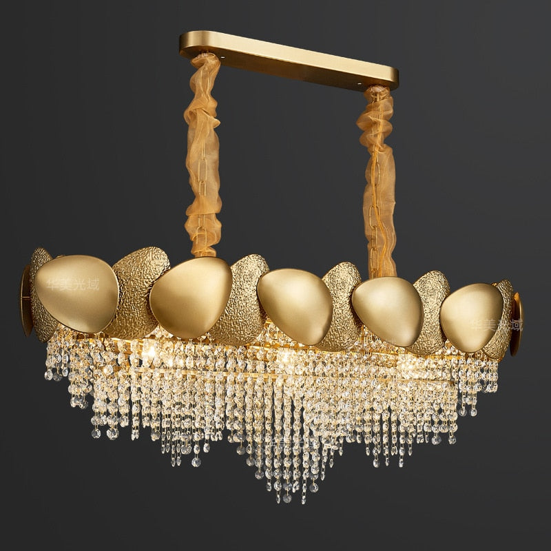Crystal Luxury Golden Curtain Chandelier