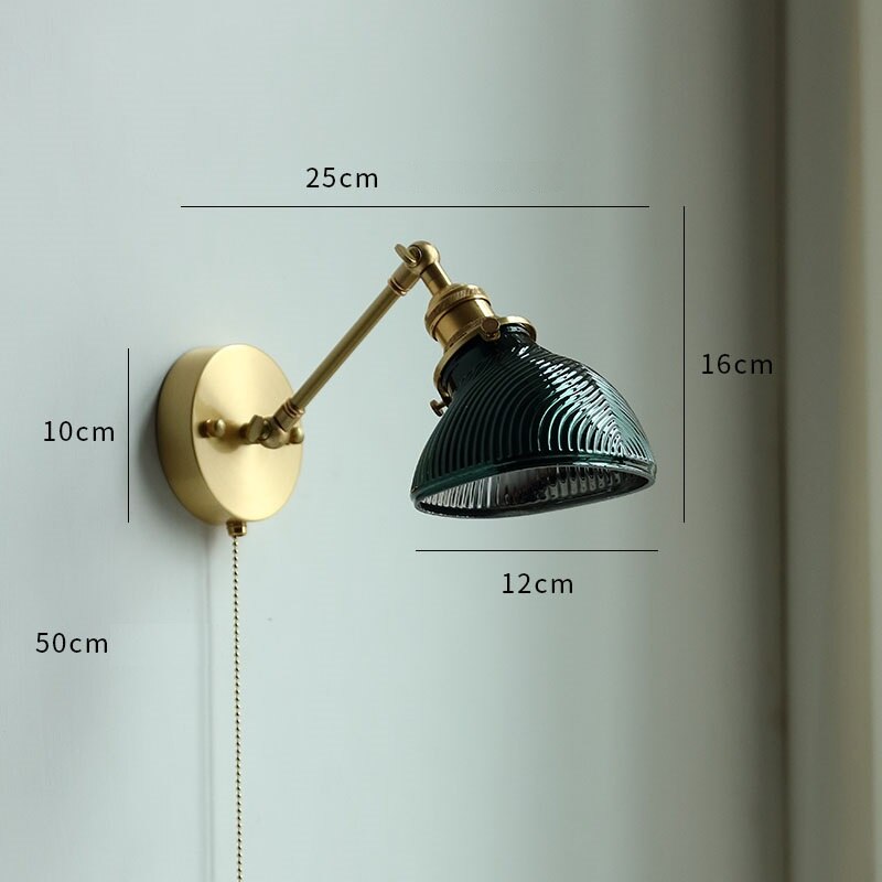Nordic Style Glass Copper LED Wall Light