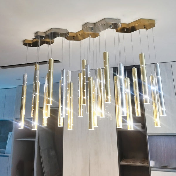 Modern Style Bars of Light Chandelier
