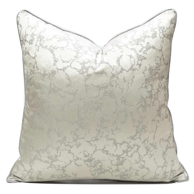 Classical Grey-White Embroidered Cushion Cover