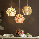 Vintage Glass Stone Flower Ceiling Light N READY