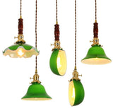 Vintage Style Green Glass Pendant Light