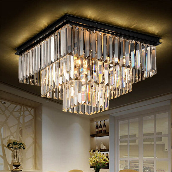 Crystal Squared Pyramid Luxury Chandelier