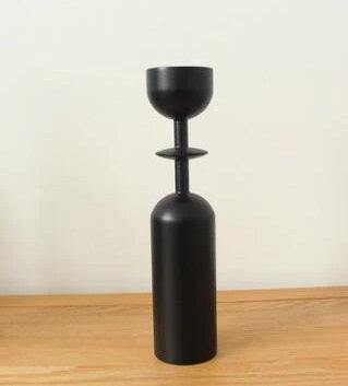 Black Wooden Candle Holder