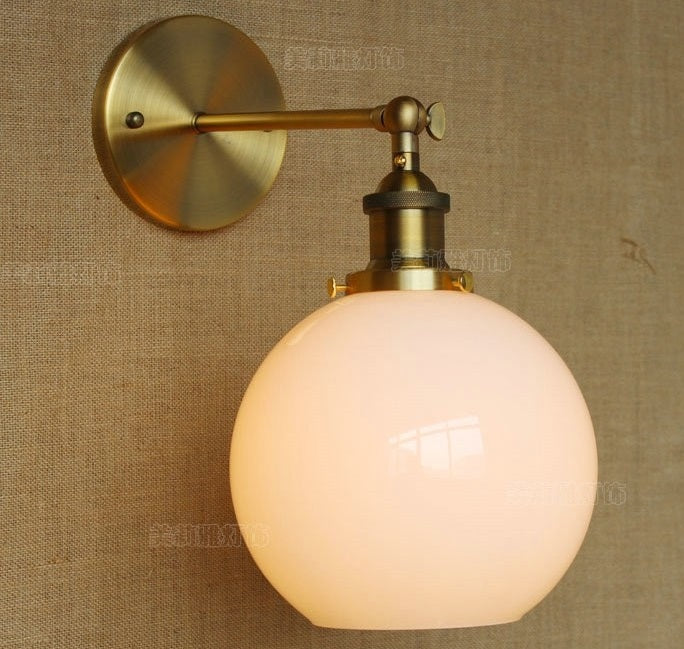 Retro Style Brass Sphere Wall Light N READY